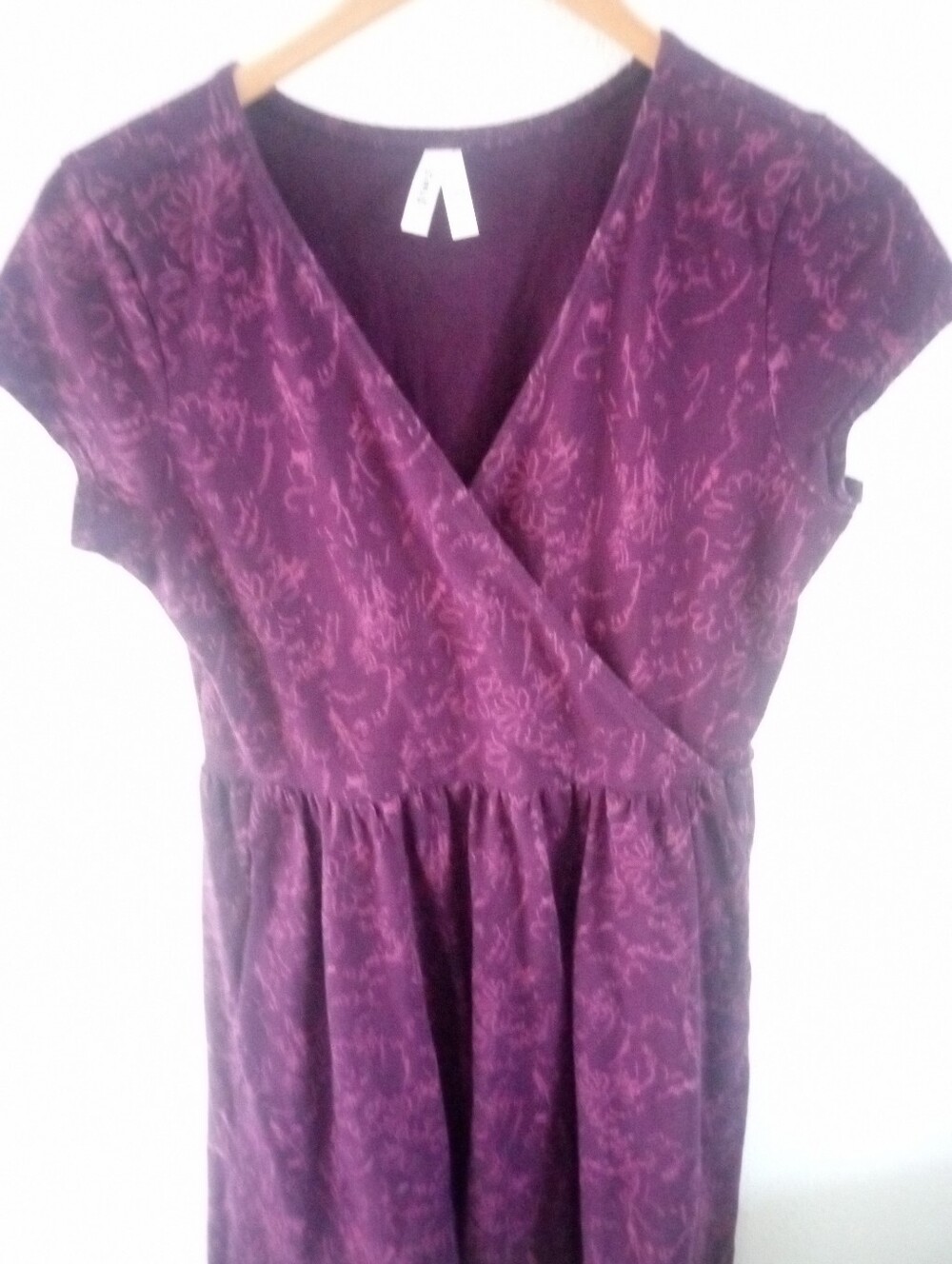 PACT Organic Cotton Purple Wine Floral Print Dress | M - Picture 4 of 9